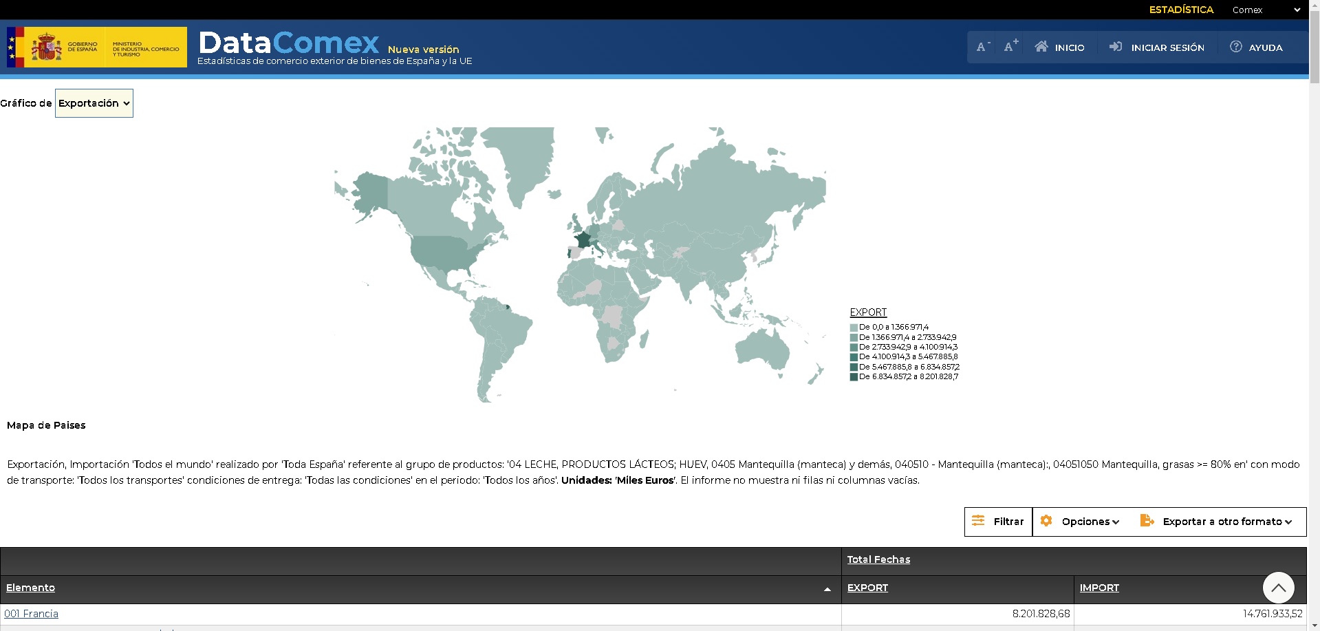 Ejemplo informe mapa mundial