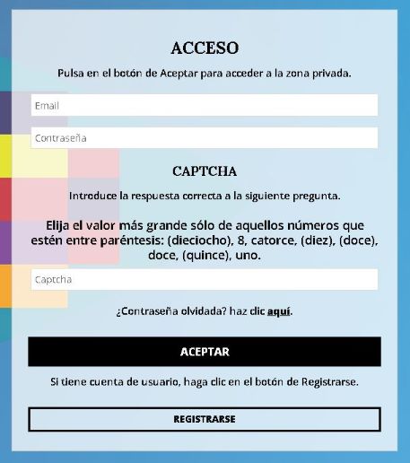 Menú Acceso